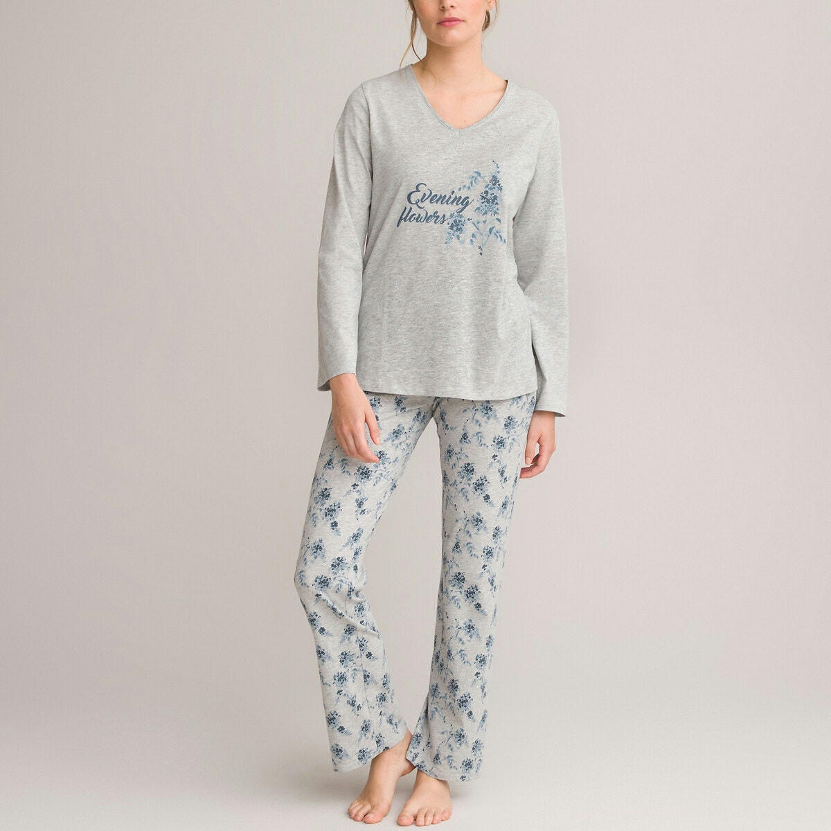 Pyjama imprimé, en coton, manches longues