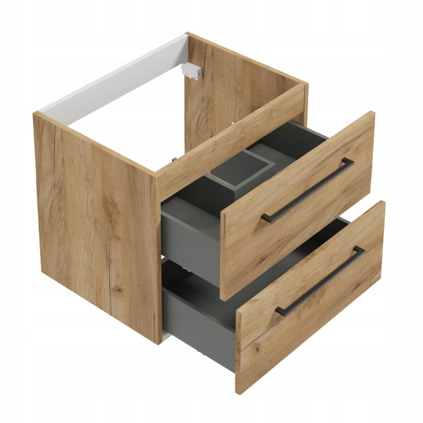 Szafka do Łazienki pod Umywalkę 50 x 50 x 39 cm Dąb Złoty Wisząca SoftClose