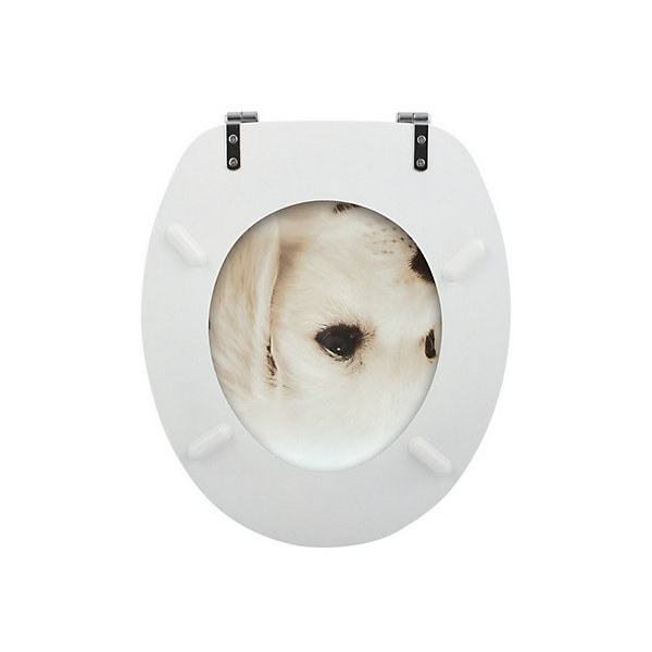 Abattant wc MDF Dog SCOTT BeigeCharnières Inox MSV