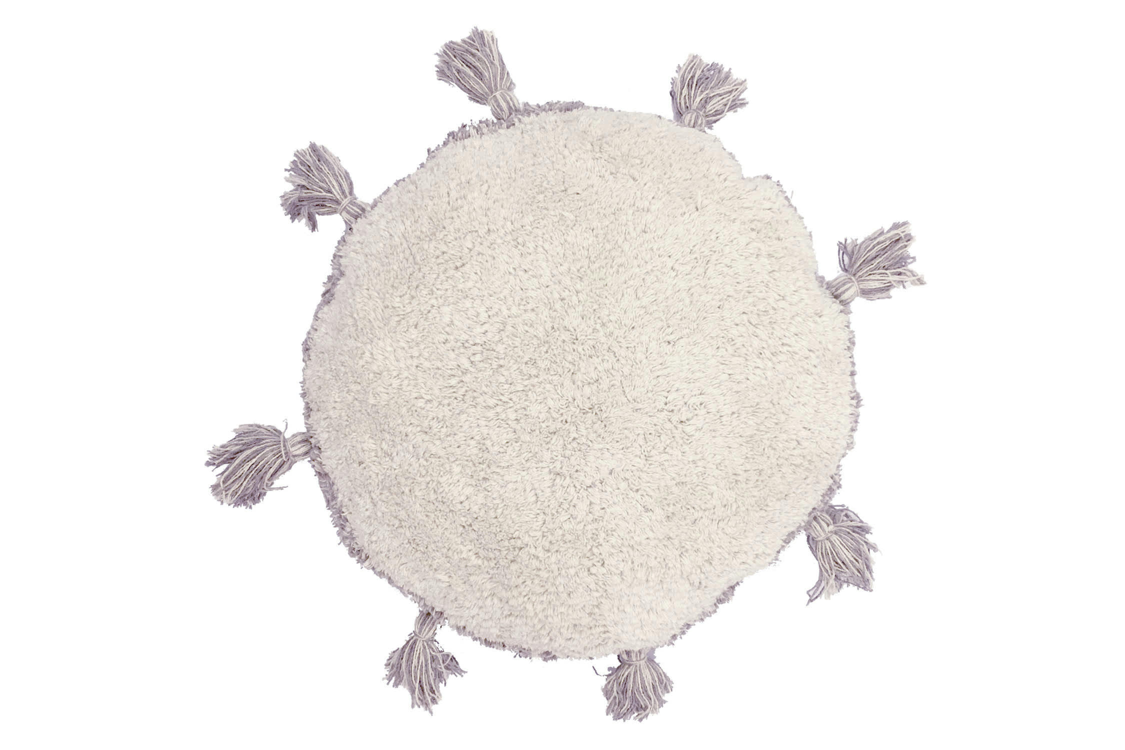 RUGCYCLED - Coussin rond en coton beige 48x48