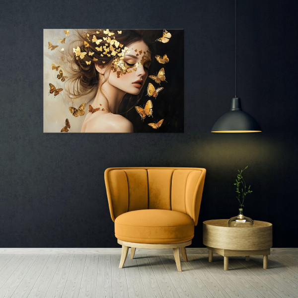 Obraz Kobieta Glamour Motyle Do Sypialni Salonu Kuchni Na Płótnie 60X40