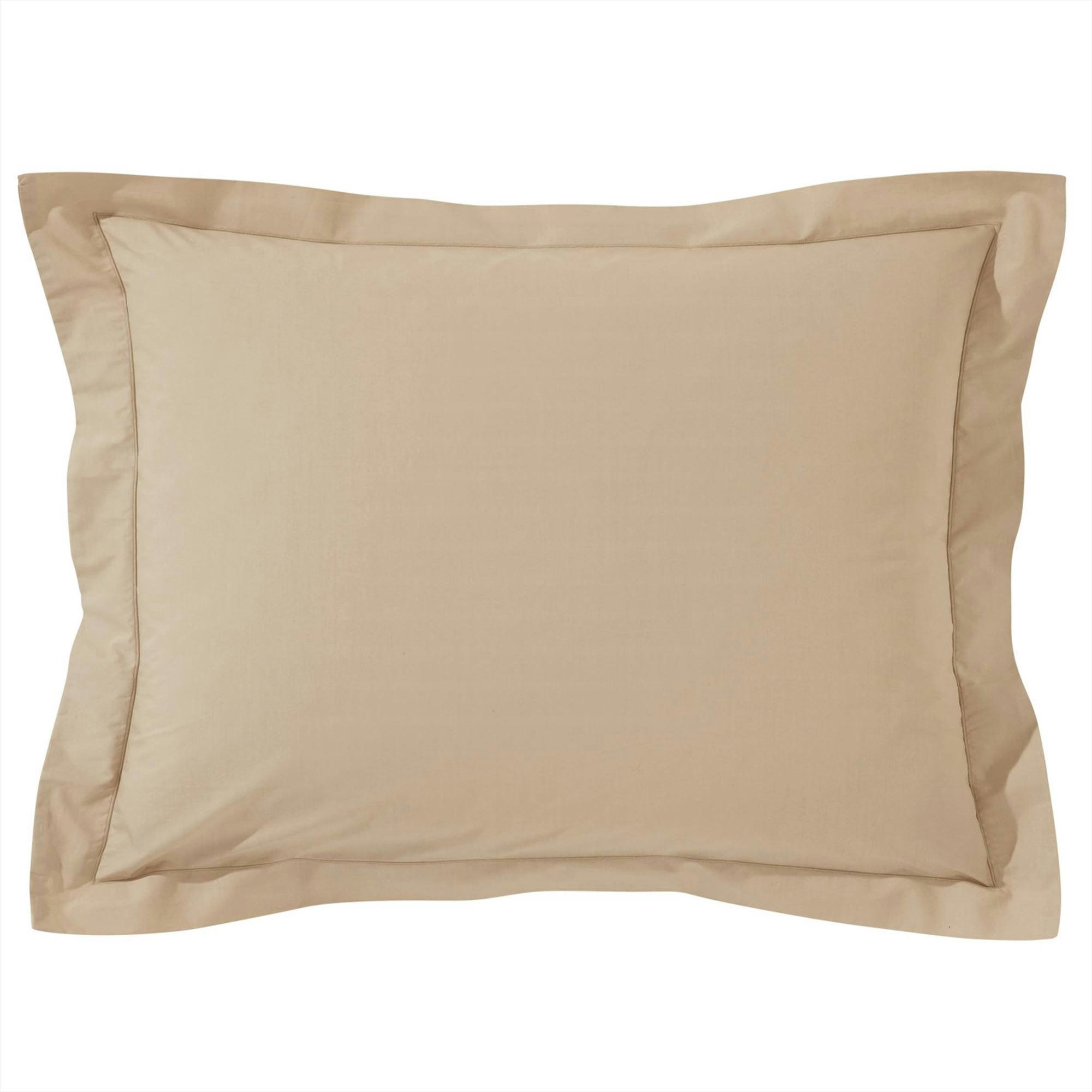 PERCALE 2015 - Taie volant 50x70 beige sable en coton