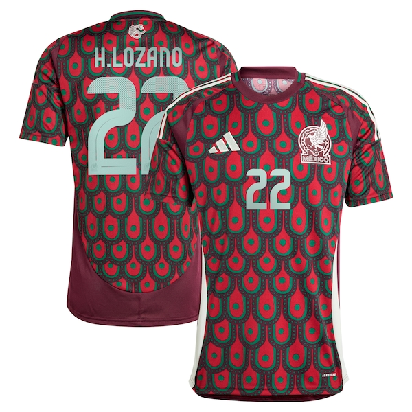 Hirving Lozano Mexico National Team adidas 2024 Home Replica Player Jersey - Burgundy
