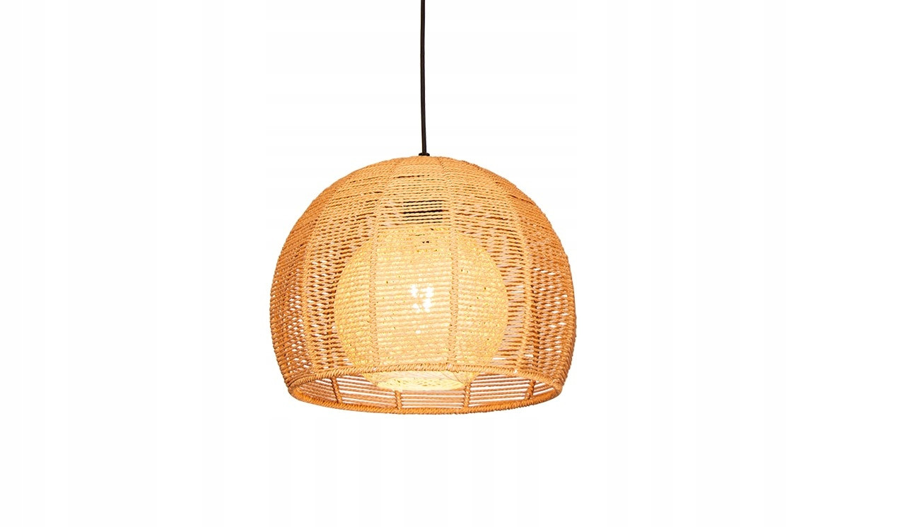 Lampa Sufitowa Wisząca Bambus BOHO Rattan Drewno Loft