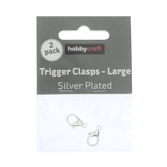 Silver Plated Trigger Clasp 15 x 6mm 2 Pack