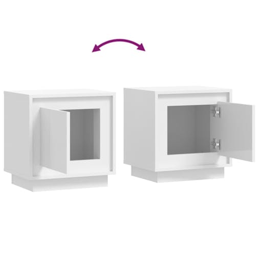 NNEVL Bedside Cabinets 2pcs HighGlossWhite 44x35x45cm EngineeredWood