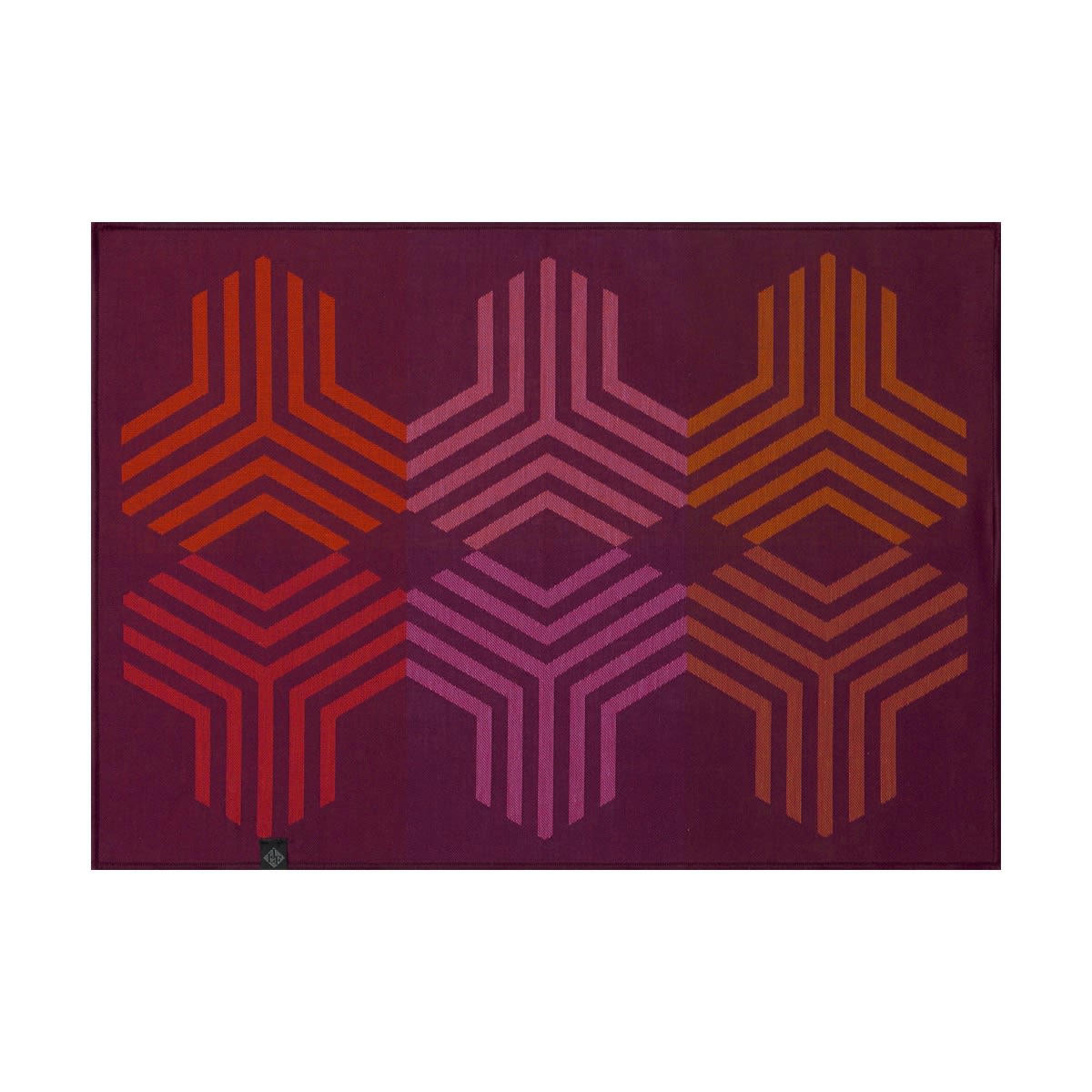 KALÉIDOSCOPE - Set de table en coton fusion prune 50 x 36