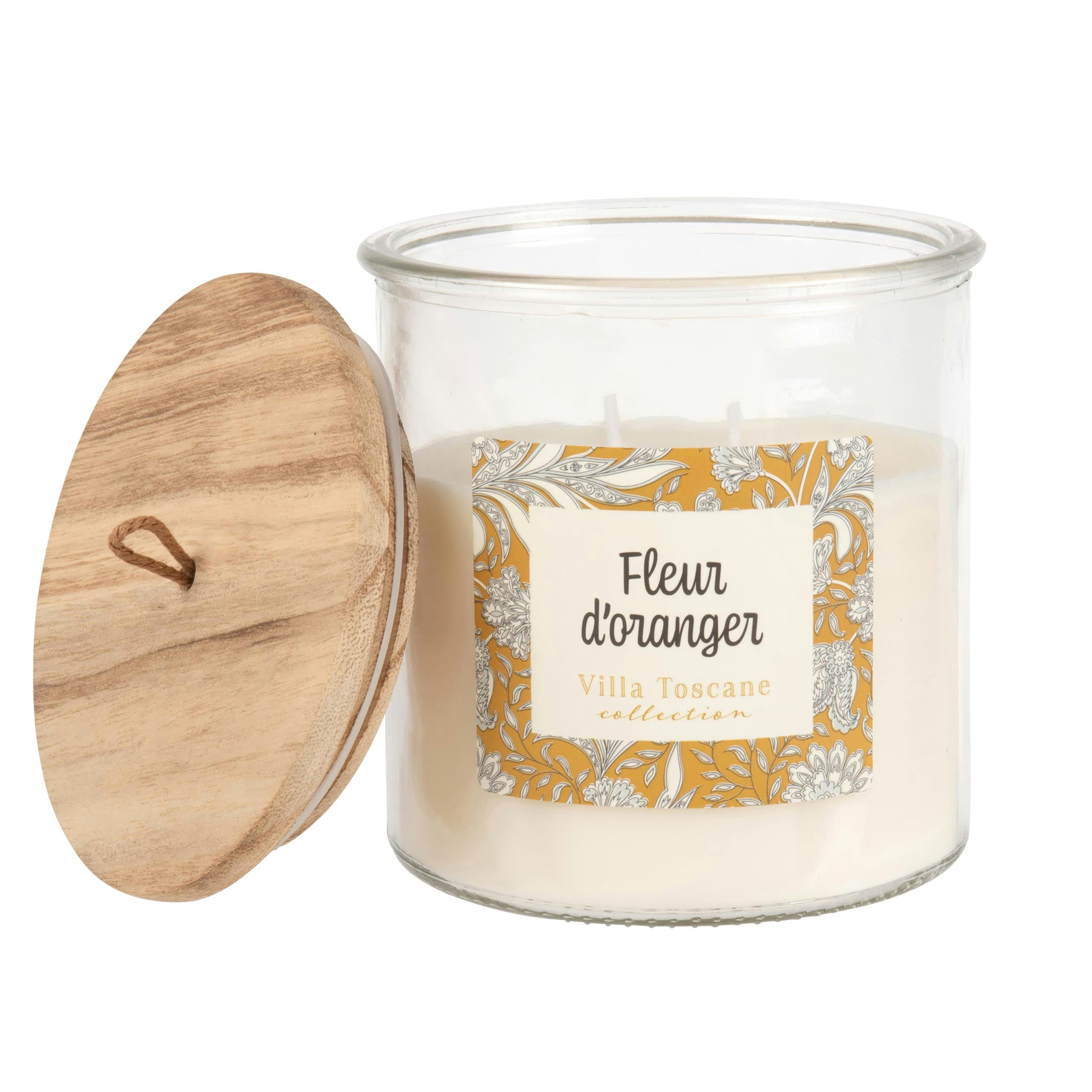 - Bougie parfumée en verre motifs graphiques, 430g