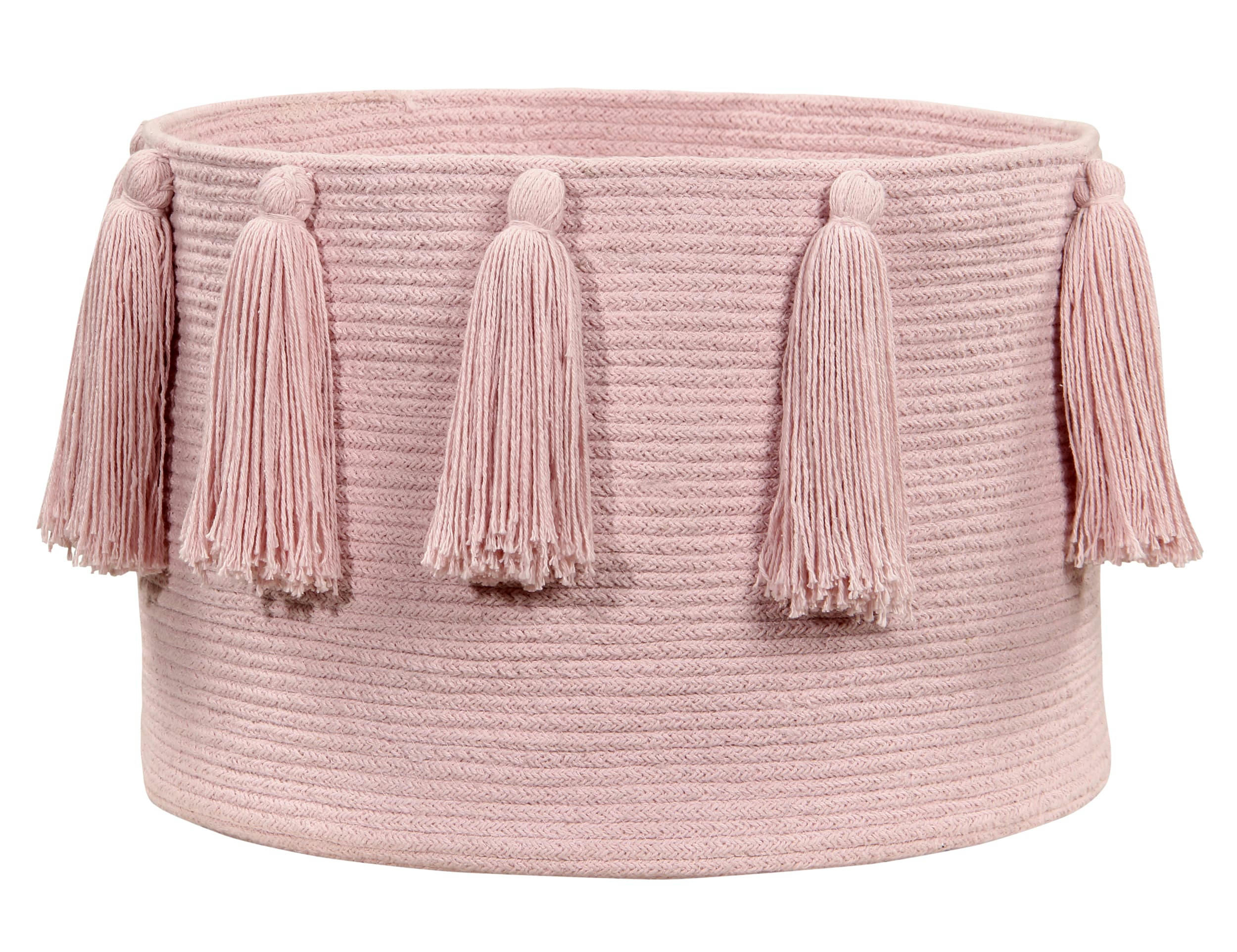 TASSELS - Corbeille en coton rose 30xØ45