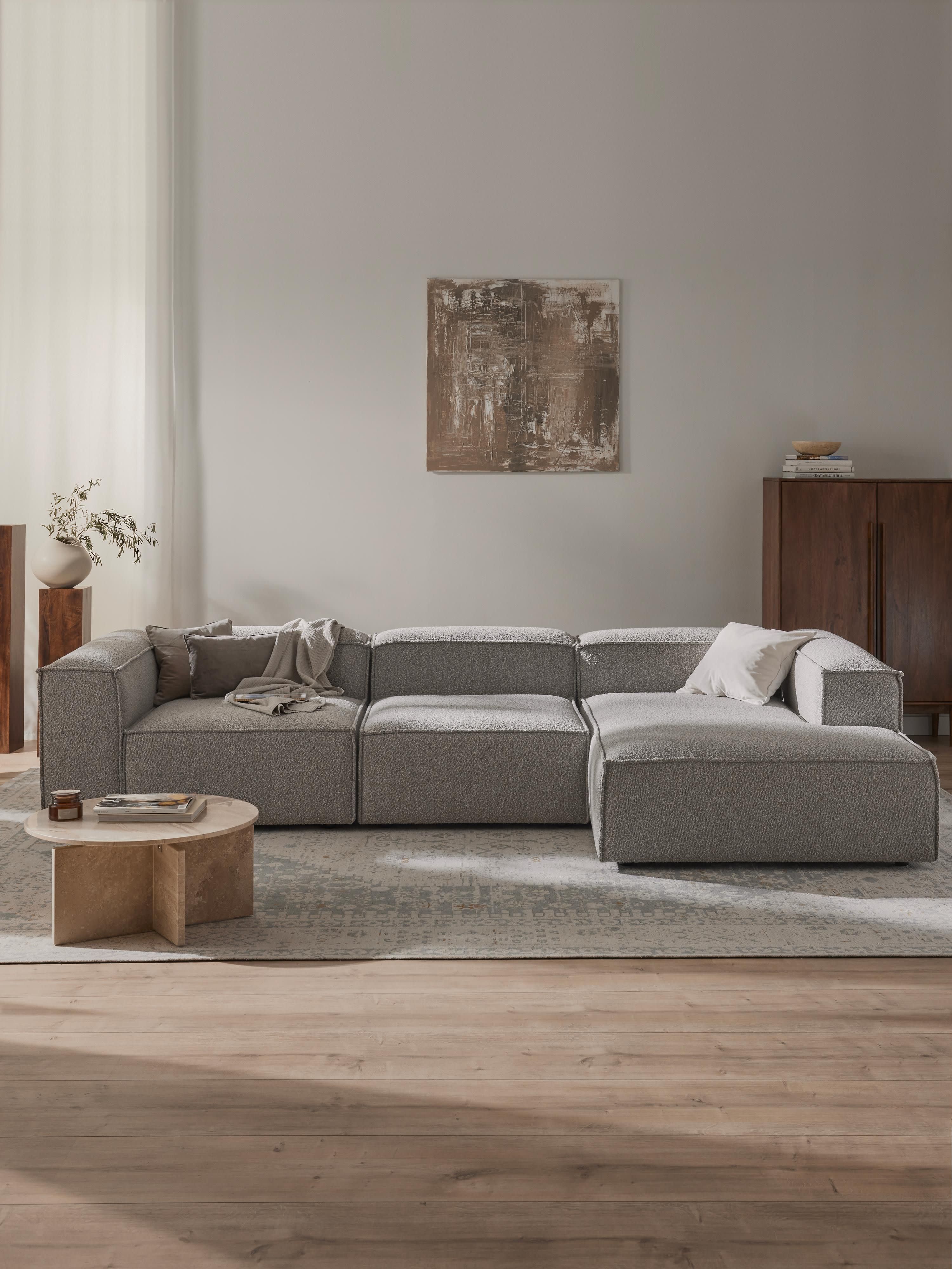 Modulares Bouclé-Ecksofa Lennon (4-Sitzer)