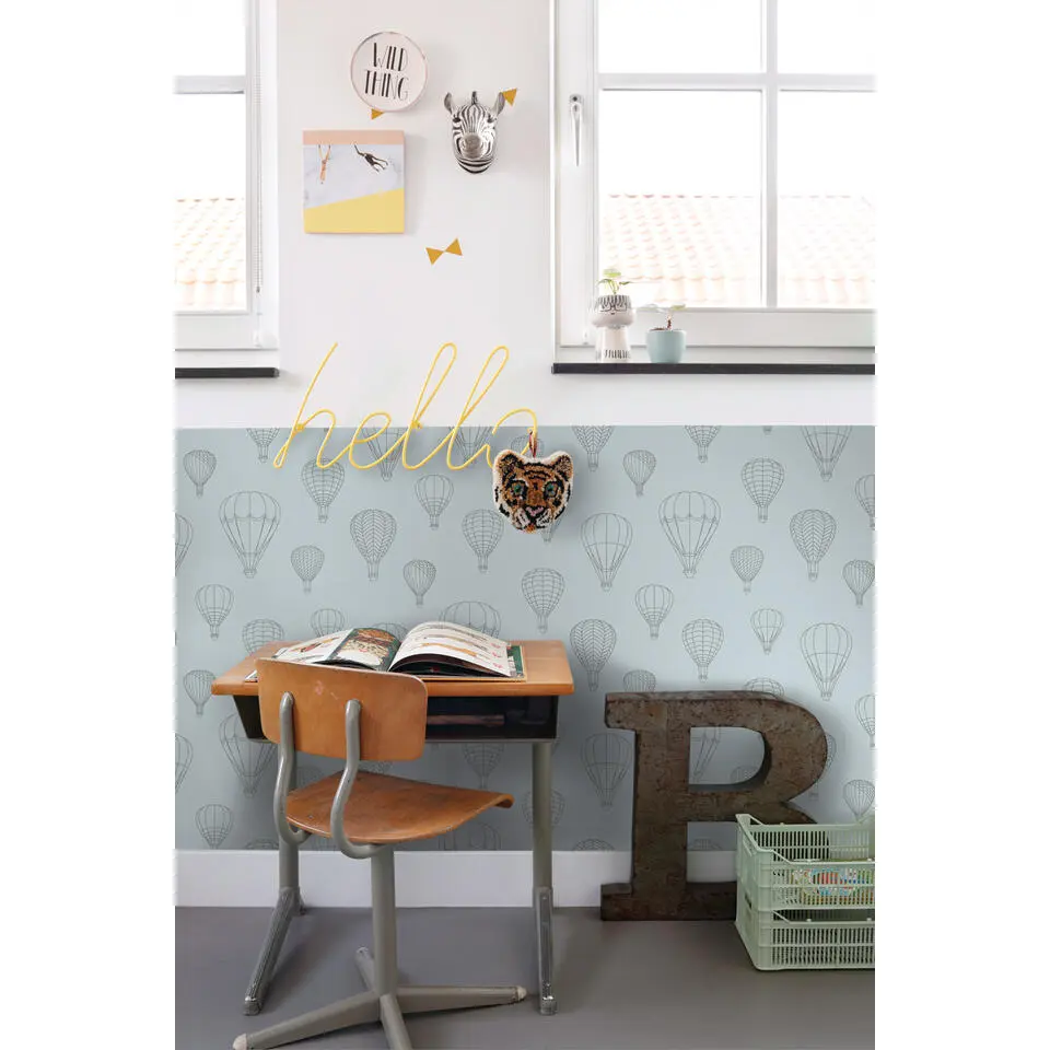ESTAhome behang luchtballonnen lichtblauw - 50 x 900 cm
