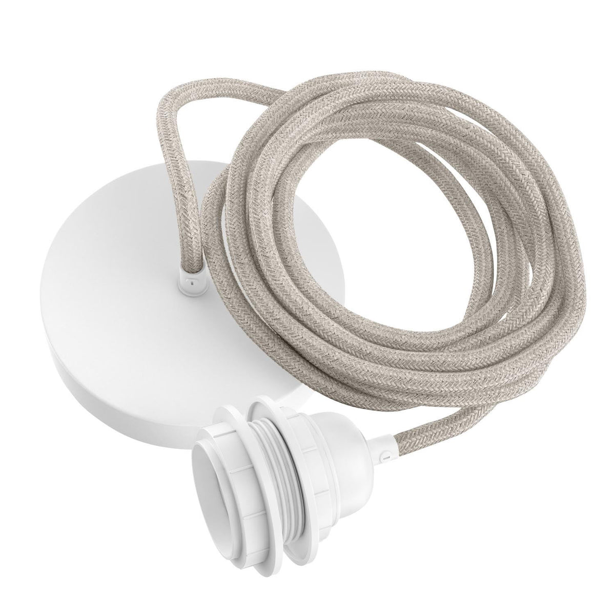 HOOPZI Lampfitting plafond - of white - linnen - 2.5 meter - max 40W - fitting E27