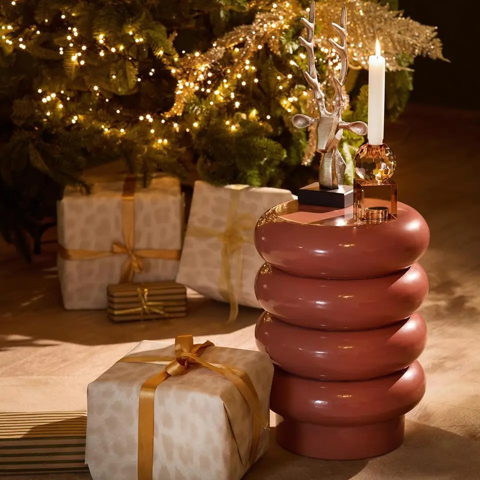 Bijzettafel Mirogi - Rood - &Oslash;30cm