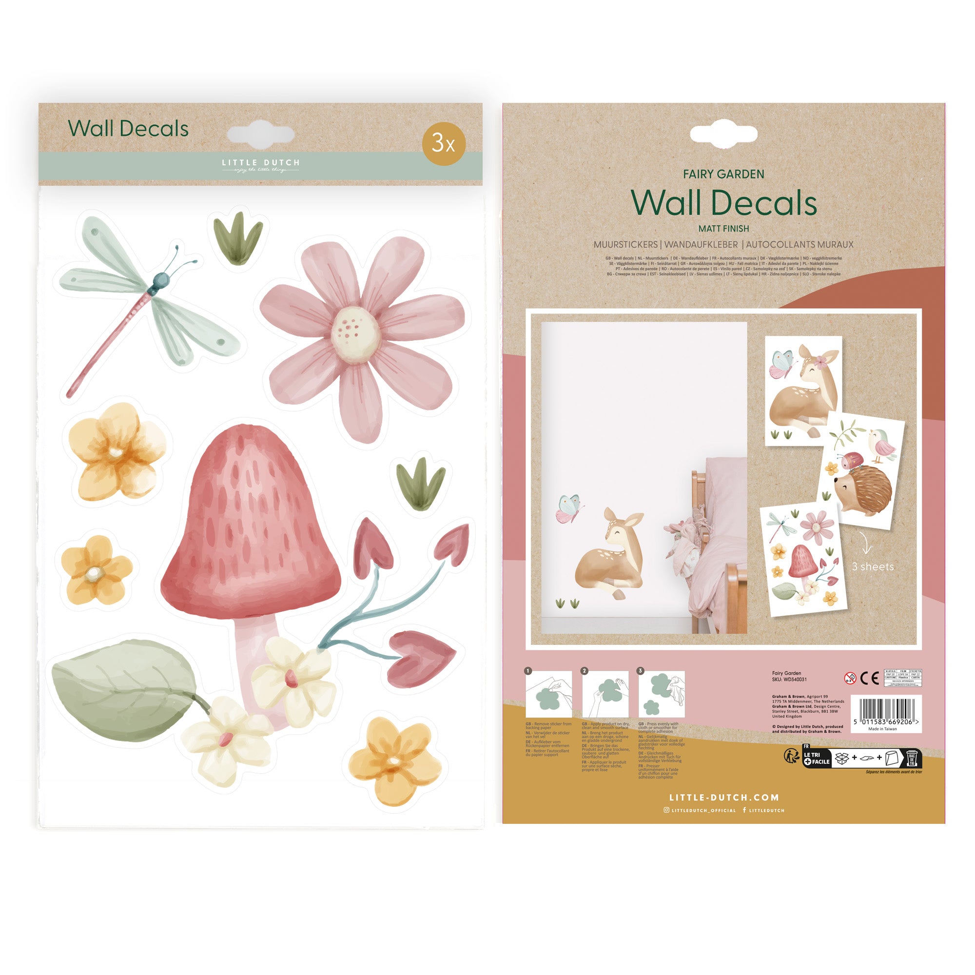 Little Dutch Muurstickers Fairy Garden - 21x30cm