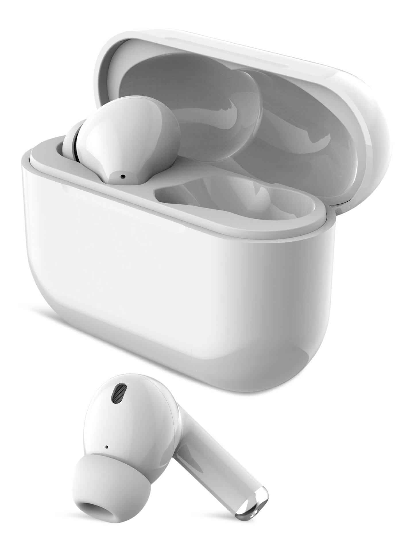 Bluehive Bluepods+ Wireless Charging Earbuds with 27.5 Hour Battery Life & USB-C Charge Port, White