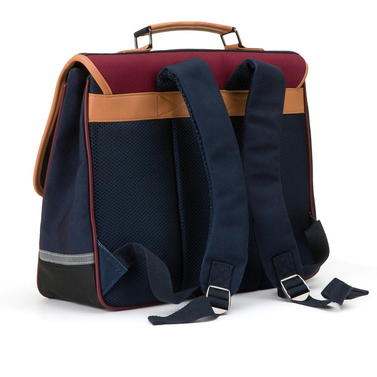 Cartable bicolore à rayures