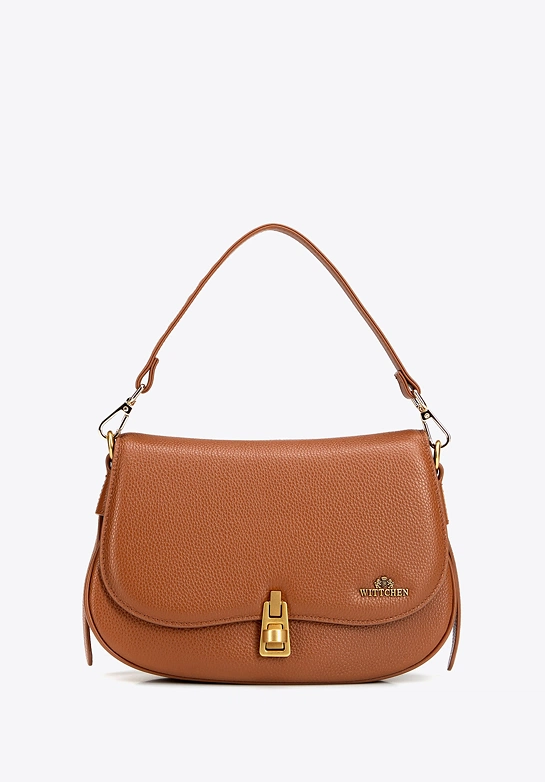 Skórzana listonoszka typu saddle bag brązowa