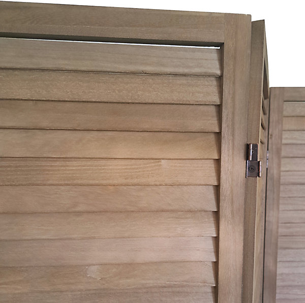 Paravent persienne de 4 pans en bois, coloris brun - Dim : H170 x L160cm