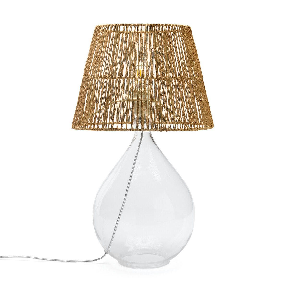 Lampe à poser verre et chanvre, Yaku