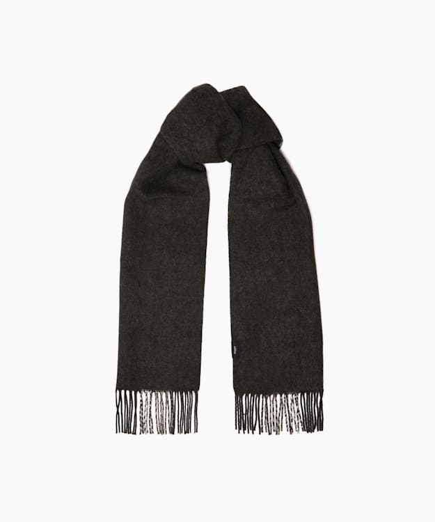 Osburn Grey - Fringe-Trim Tartan Scarf