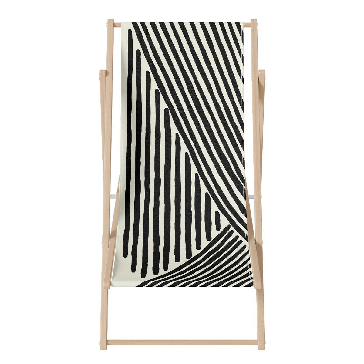 - Transat pliant graphique bois de hêtre noir