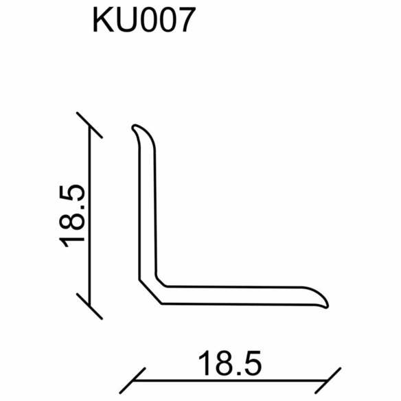 Kantenprofil »KU007«, Uni grau, Kunststoff, LxHxT: 500 x 1,85 x 1,85 cm