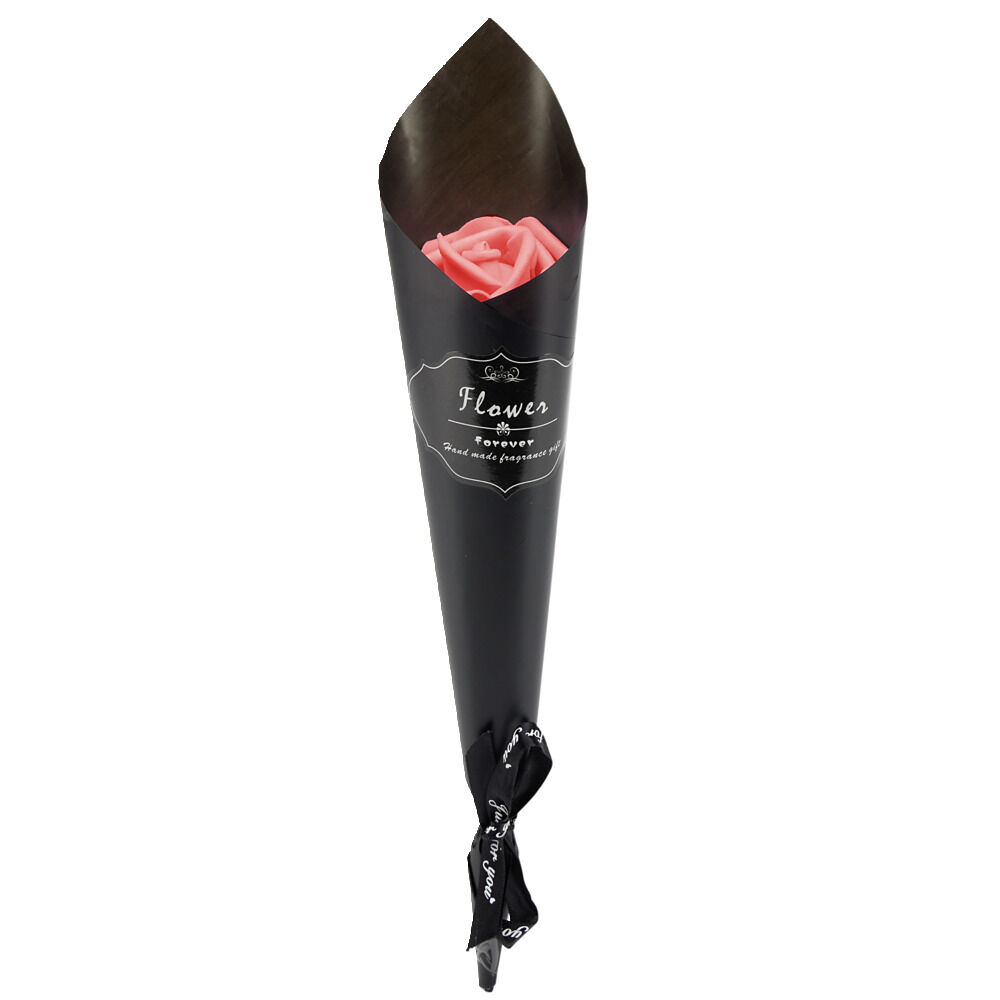 Rose éternelle avec tige verte 5x5xH28cm (3 modèles)