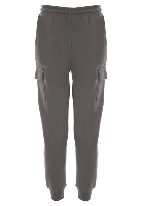 Older Boys Charcoal Cargo Sweat Joggers