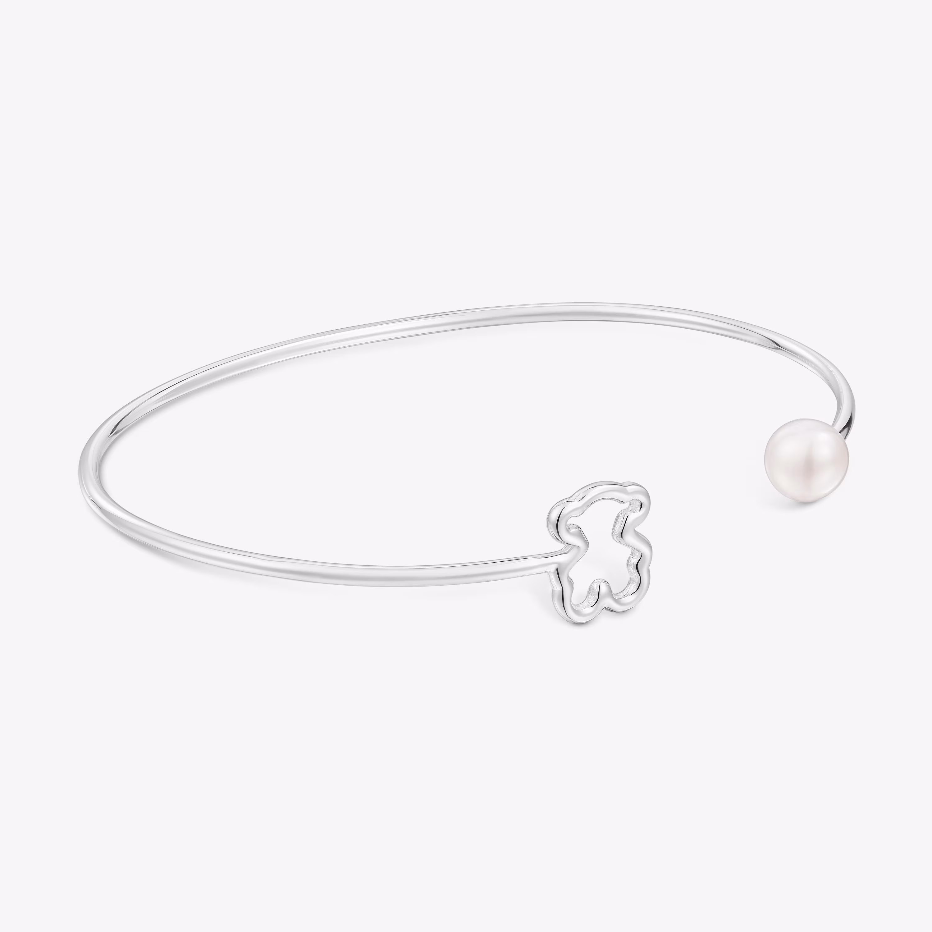 Pulsera esclava de plata con perla cultivada New Silueta