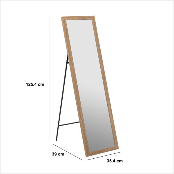 Lustro stojące podłogowe brązowe 35x125 cm