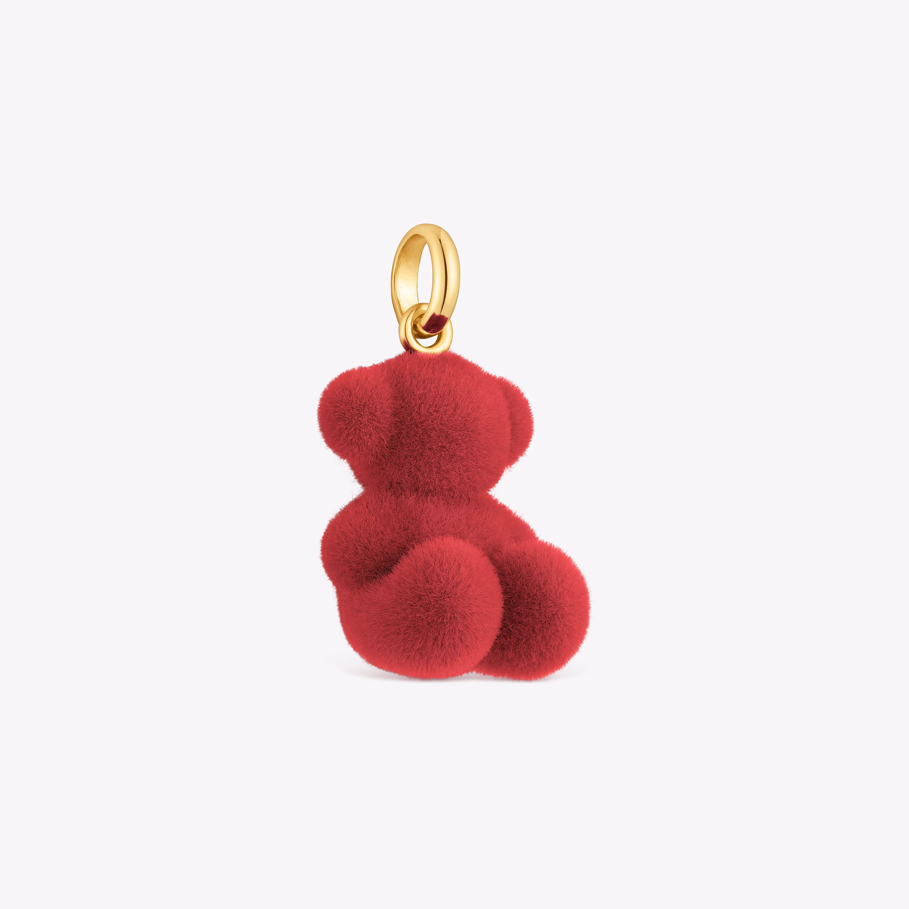 Colgante oso velvet en color burdeos con baño de oro 18 kt sobre plata Bold Bear