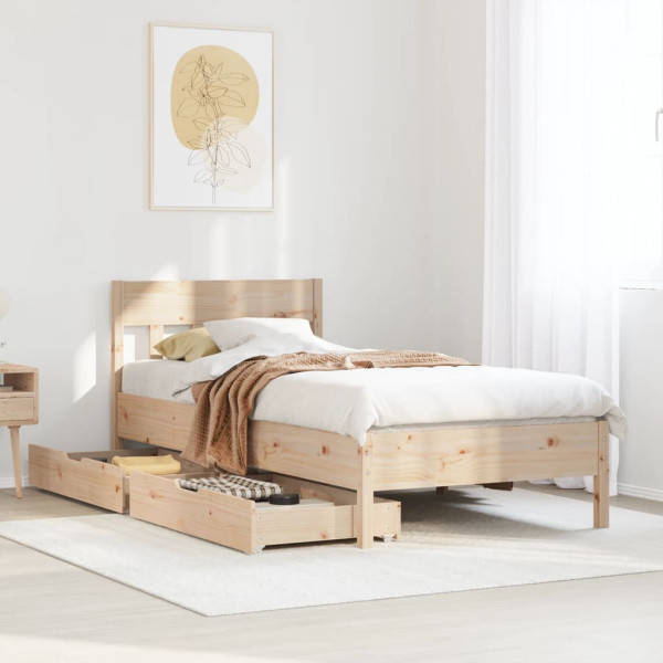 Łóżko Drewniane Rama Łóżka Sofa Brązowe Do Sypialni Pokoju 75x190 cm