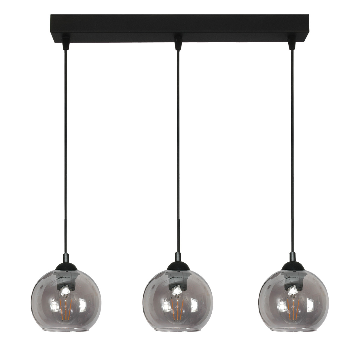 Lampa wisząca zwisy EDYLIT czarna grafitowe kule nad stół 3xE27 MODE 14-292