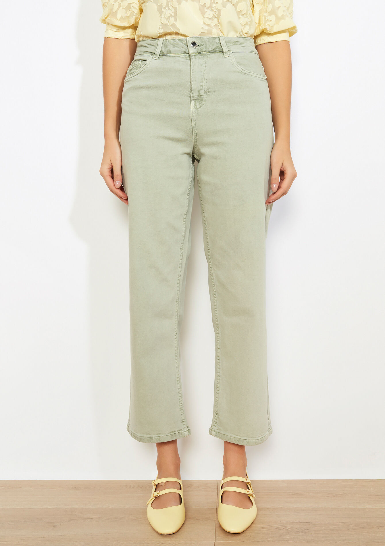 Hoge taille rechte broek