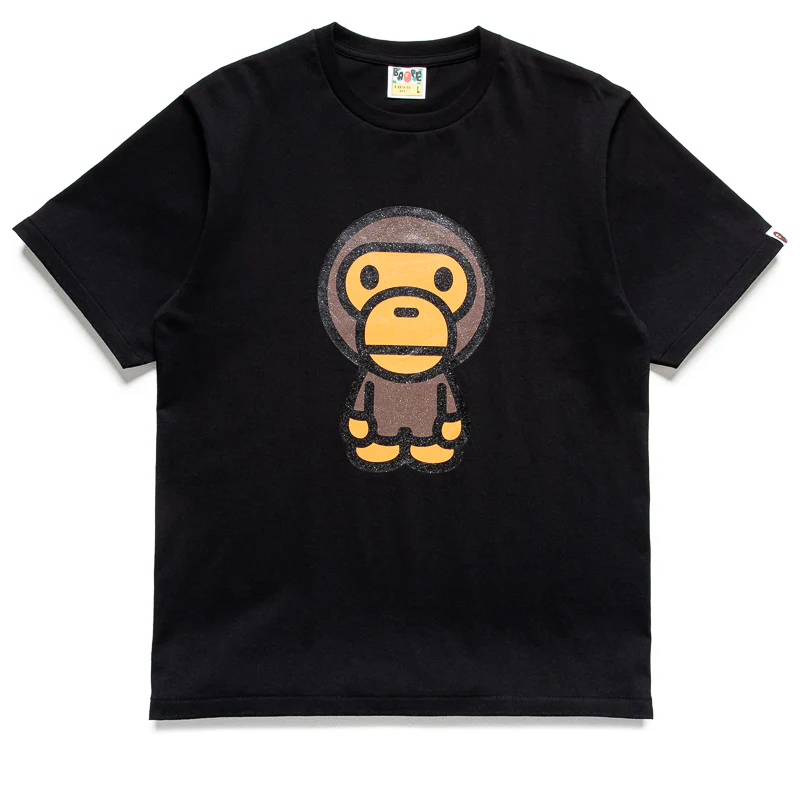 A Bathing Ape Glitter Big Baby Milo Tee - Black
