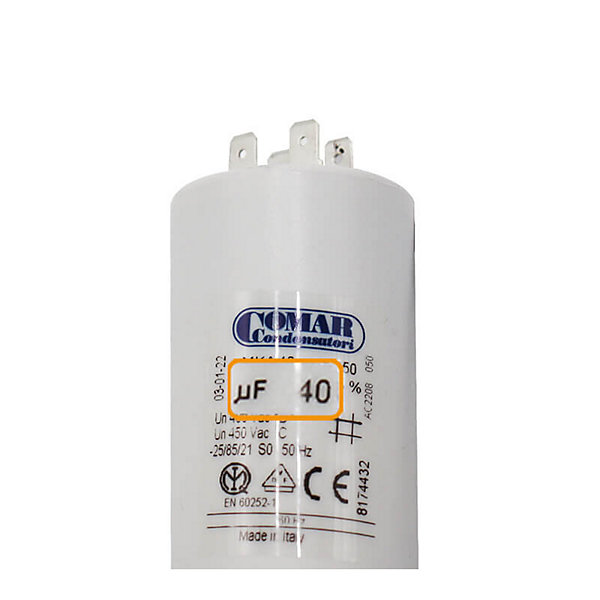 Condensateur, 40 uF, à Cosses, pour Appareils Electriques