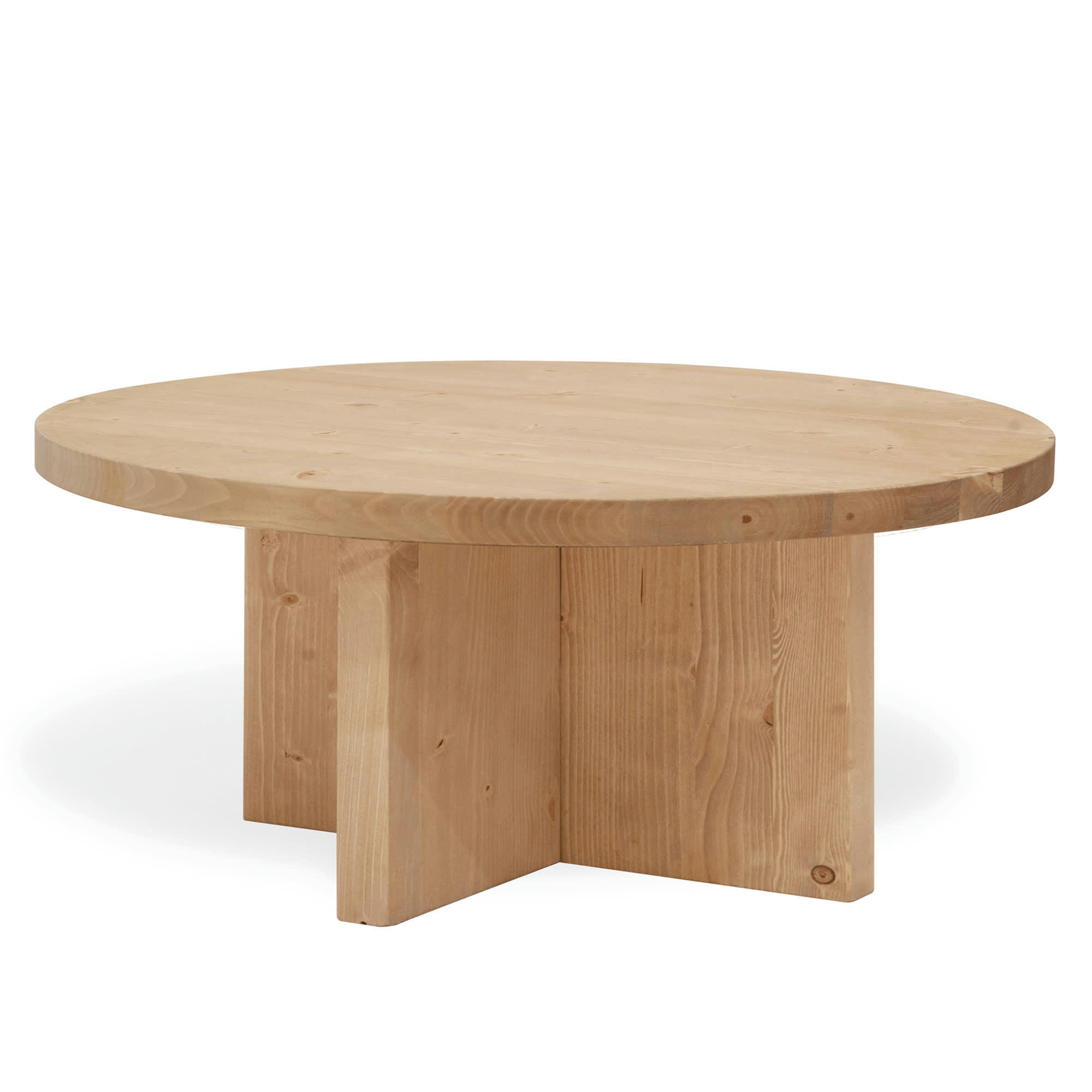 TOKYO I - Table basse ronde en bois de sapin marron clair Ø60cm