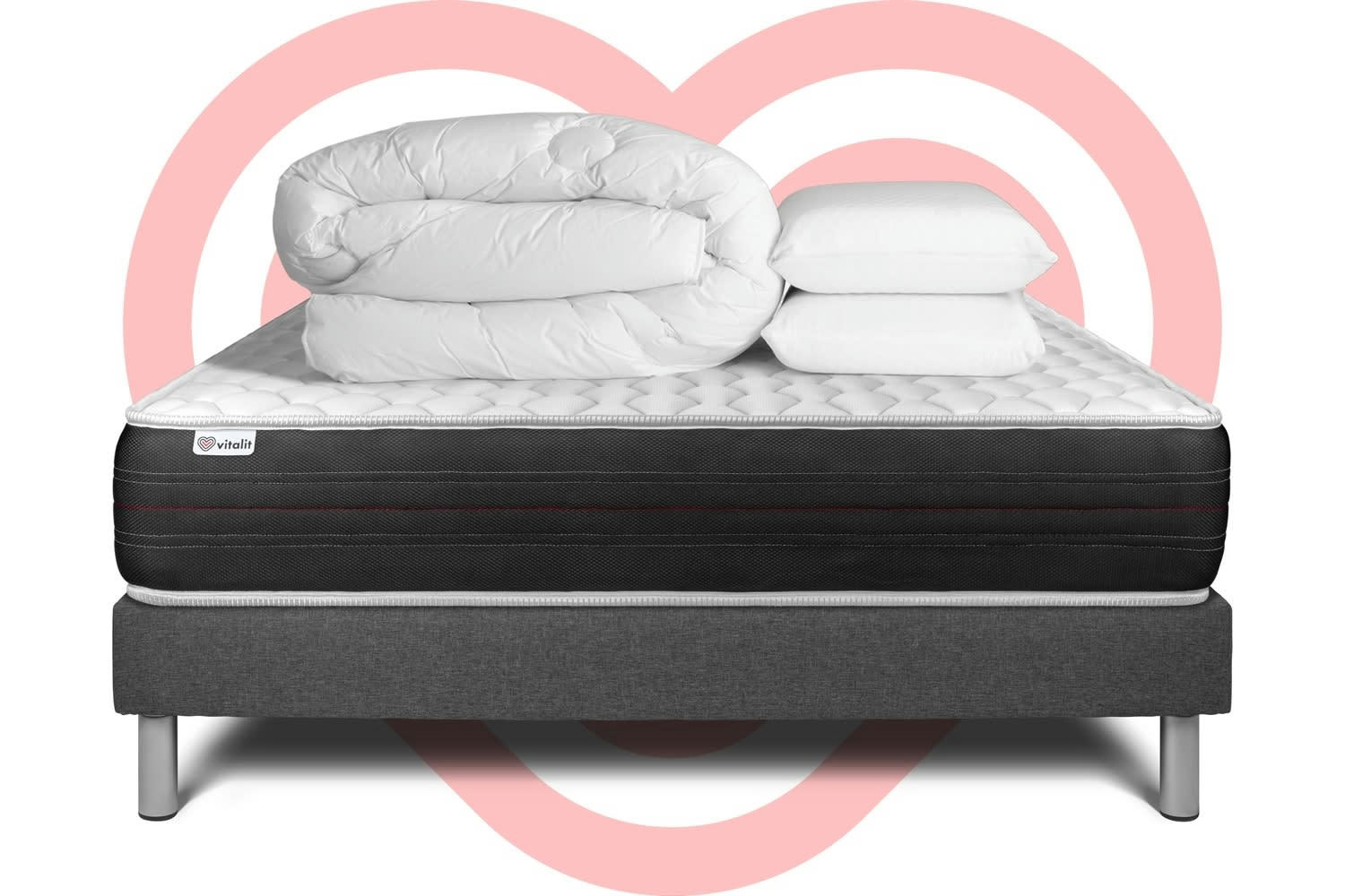 VITALSPRING - Pack Ressorts [ 160x200cm kit Gris