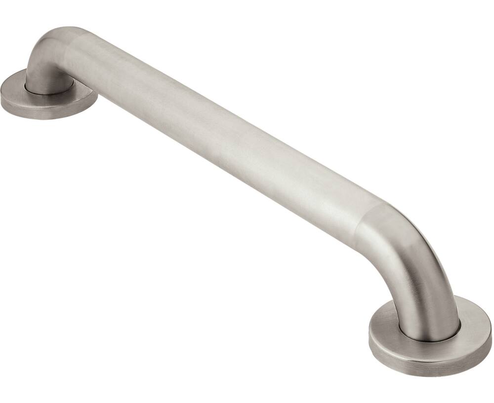Moen® Home Care Concealed Safety Bathroom Screw Grab Bar, Peened Stainless Steel, 1.5x18-in