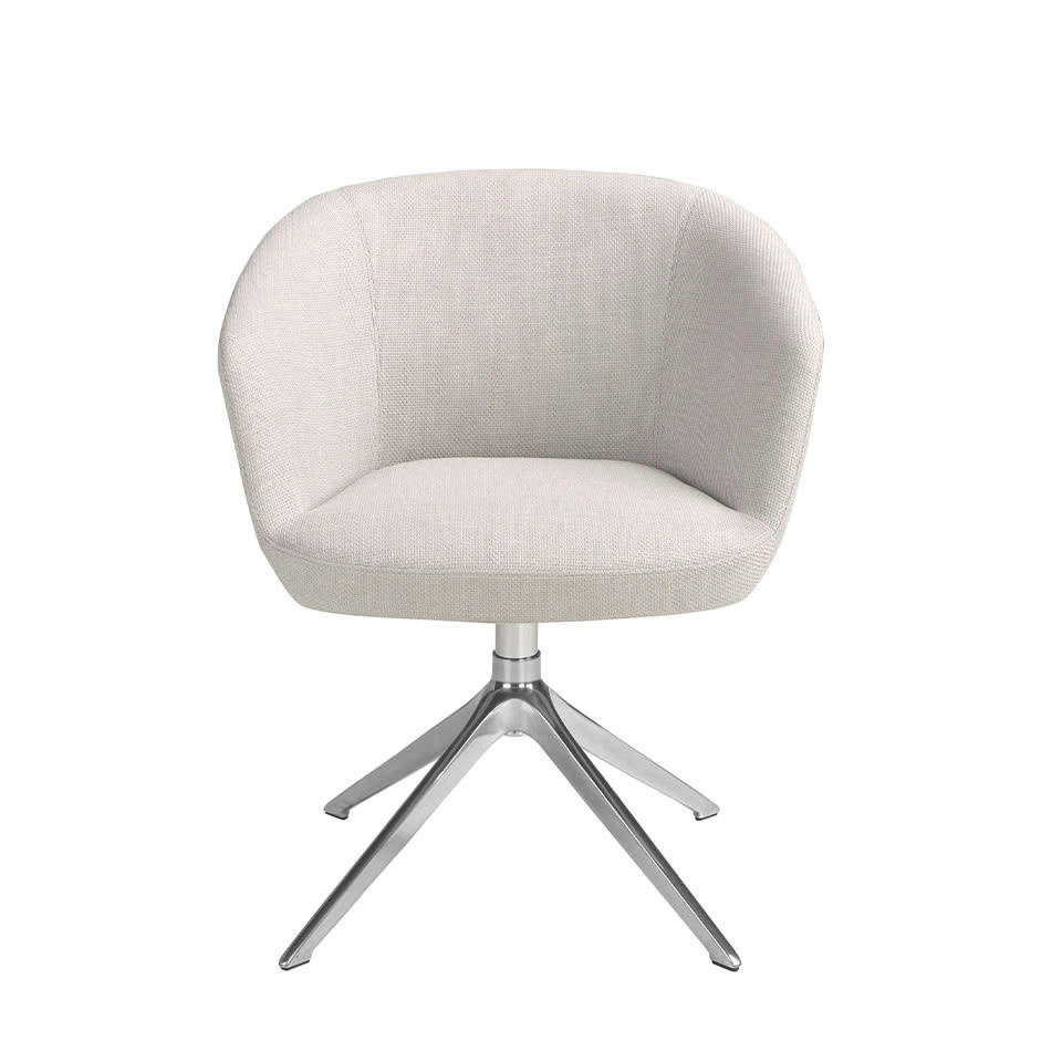 - Chaise tournante en tissu gris clair