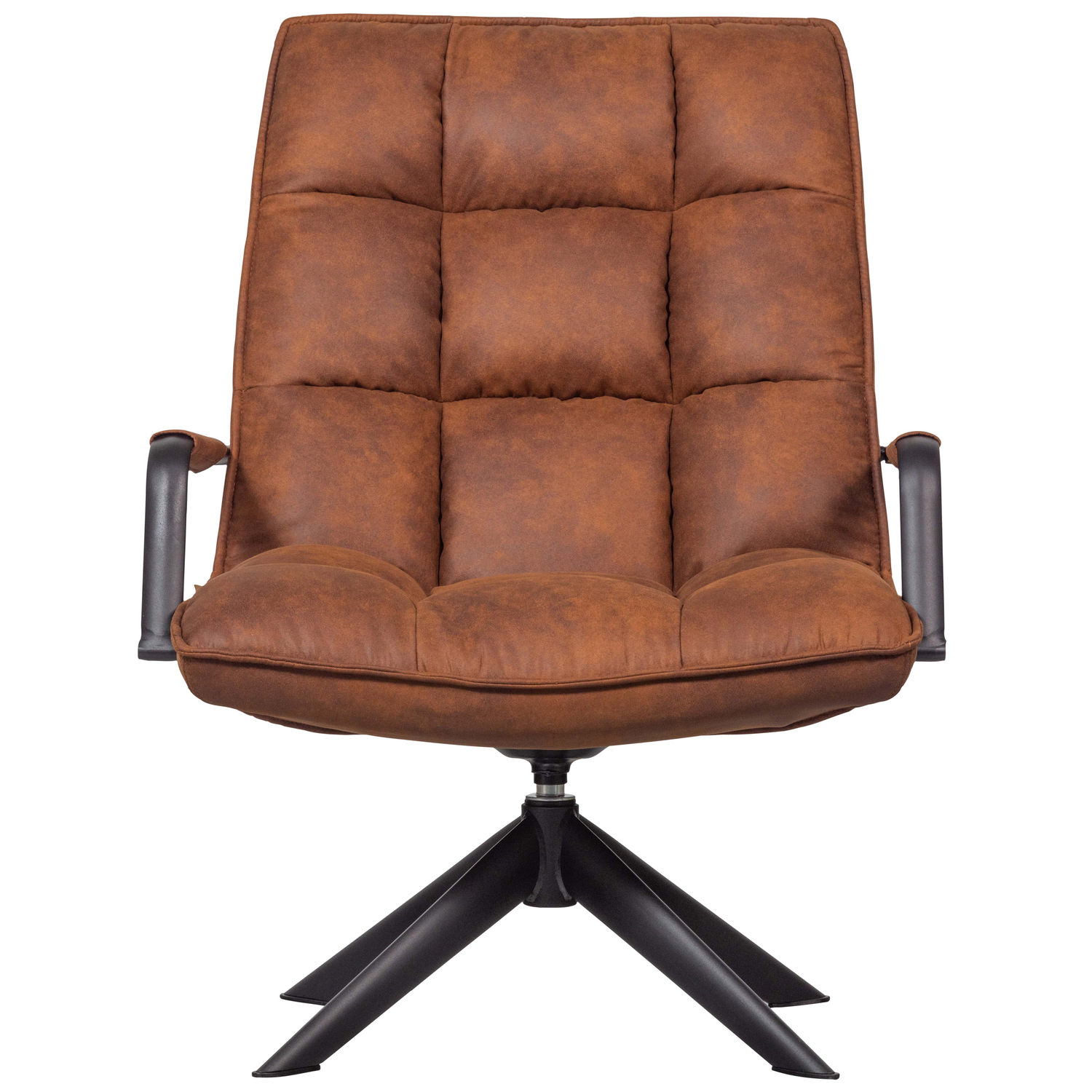 WOOOD Jouke Draaifauteuil - Kunstleer - Cognac - 96x70x85