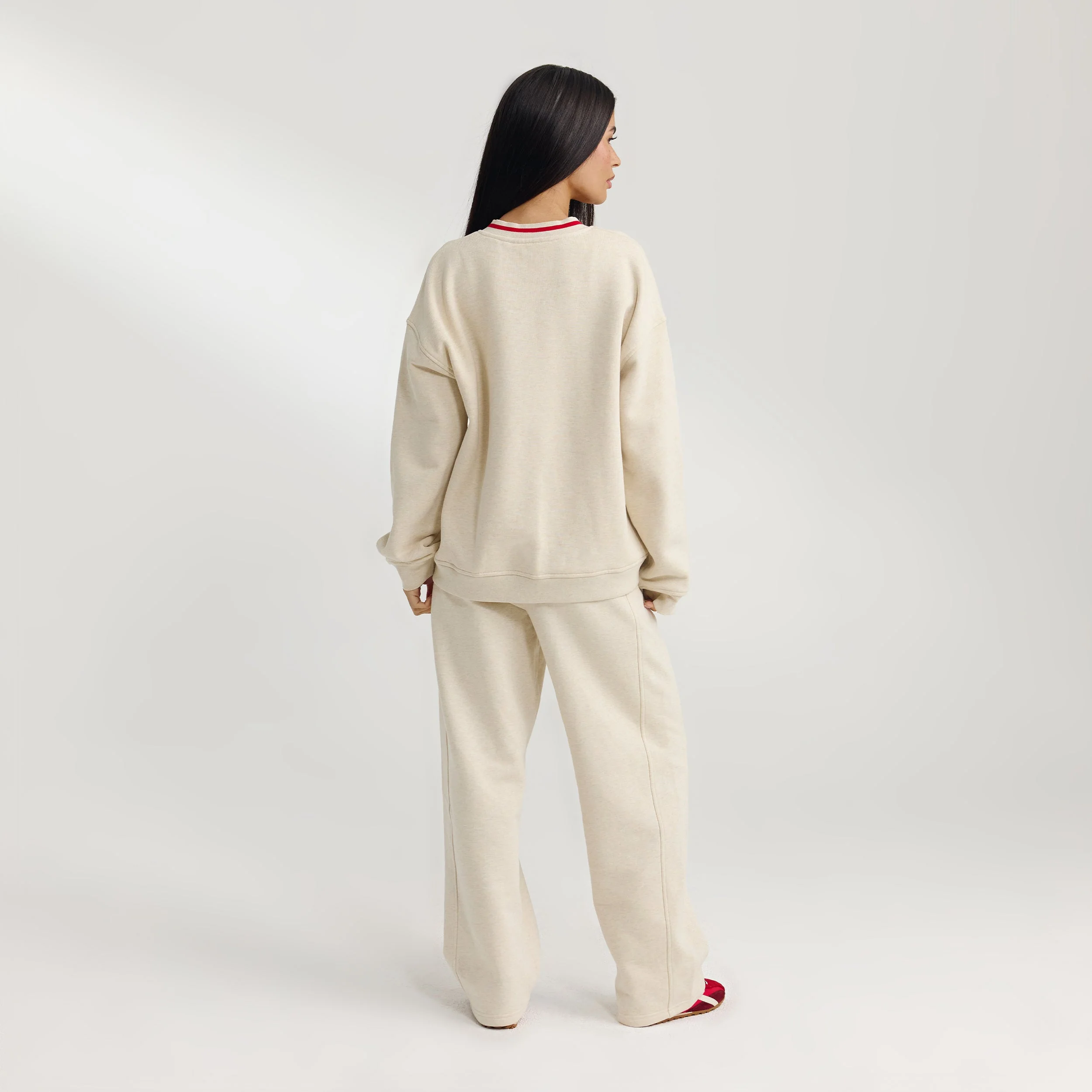 V-Neck Jumper - Oat Marl