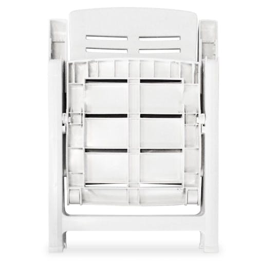 NNEVL Reclining Garden Chairs 4 pcs Plastic White