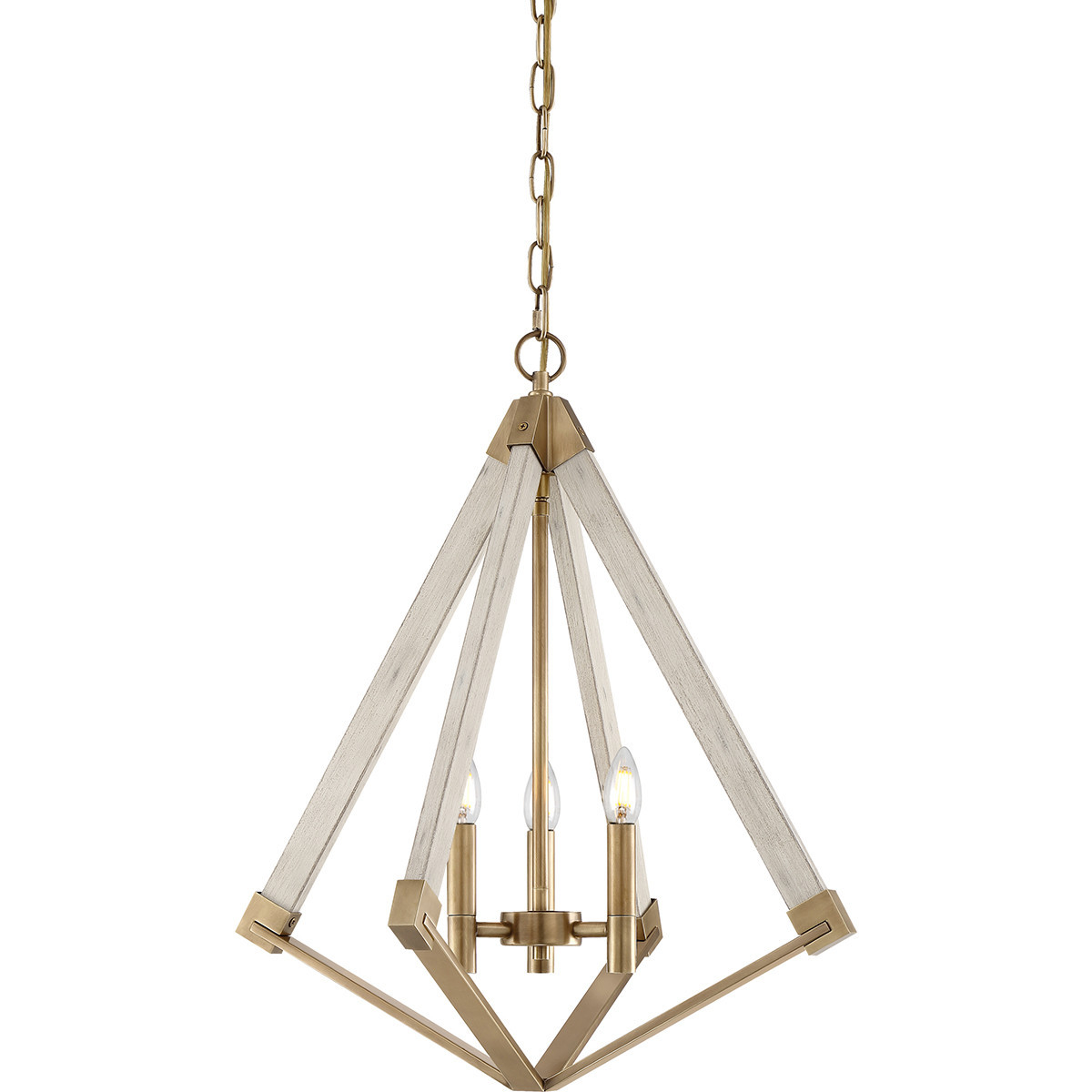 Lampa wisząca bielona imitacja drewna View Point 3xE14x60W Quoizel