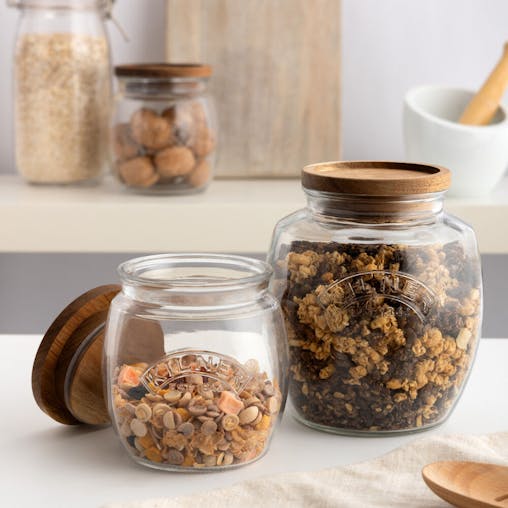 Kilner Universal Storage Jar with Acacia Lid 850ml