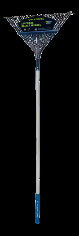 Yardworks 22-in Wide Metal 30-Tine Leaf Rake, 48-in Hardwood Shaft
