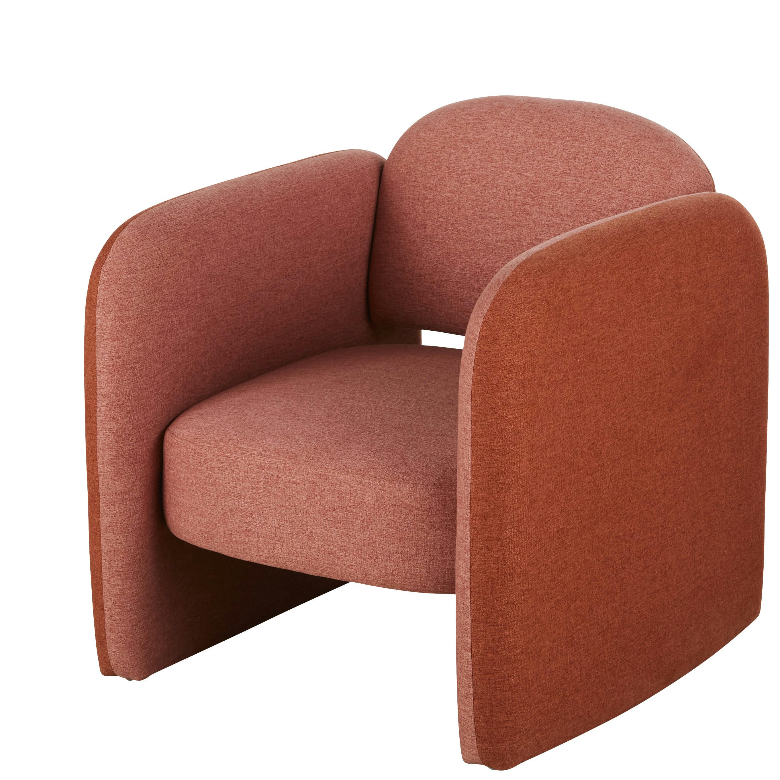 - Fauteuil vieux rose et terracotta