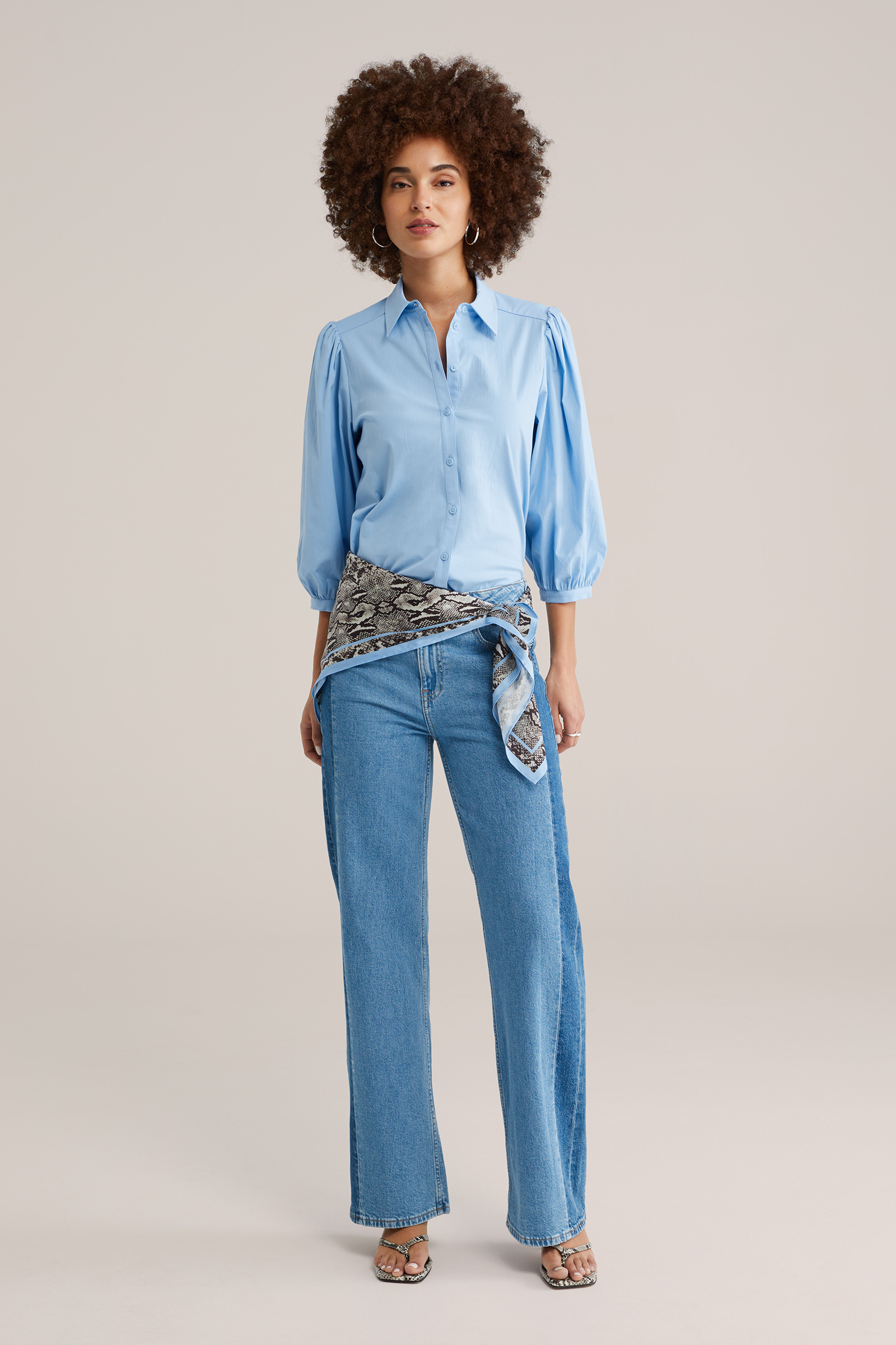 Dames blouse met ballonmouwen