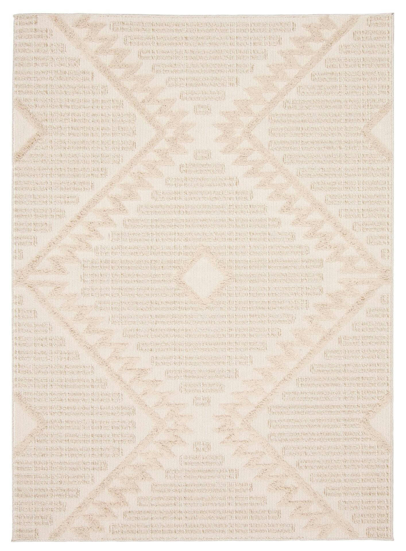 Carmen Rectangular Texturized Indoor Polypropylene Area Rug, Beige, 8-ft x 10-ft