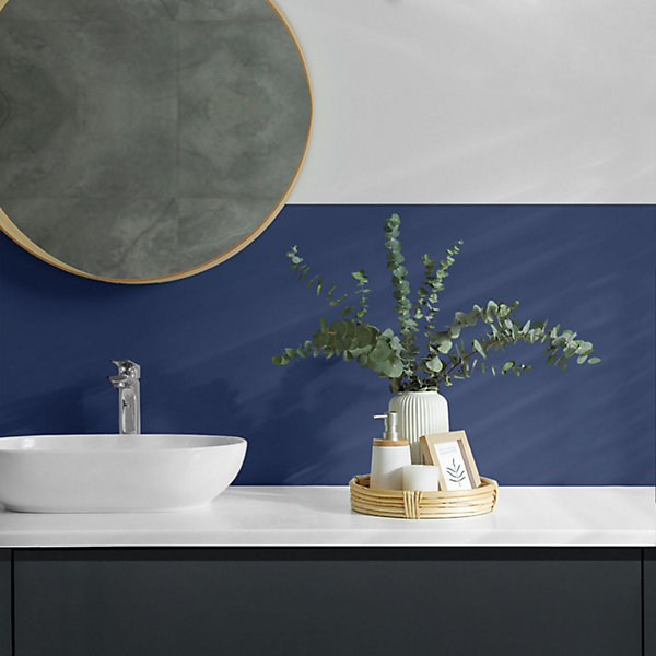 Panneau Mural Wallfluent 50x50 cm Couleur Bleu Marine 4 pièces